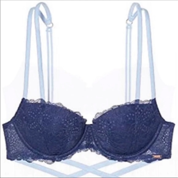 Women’s PINK Victoria’s Secret sexy strappy lace up push up bra size 36C - Picture 4 of 11